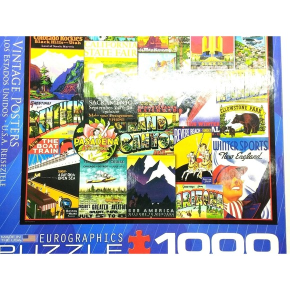 Travel USA Vintage Posters 1000 Pc Puzzle Eurographics USA 19.25" x 26.6" - Picture 5 of 9